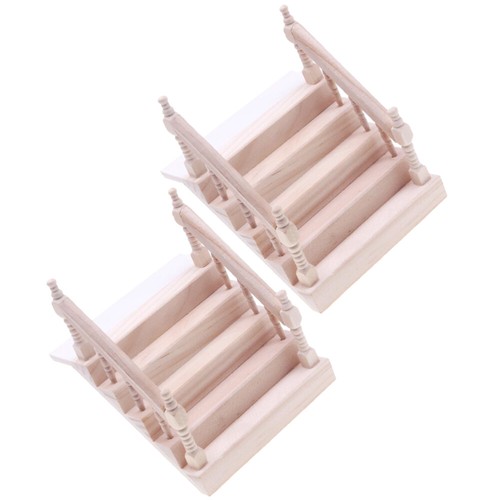 2 Pcs Doll House Steps Mini Props Dollhouse Miniature Staircases Stairs ...