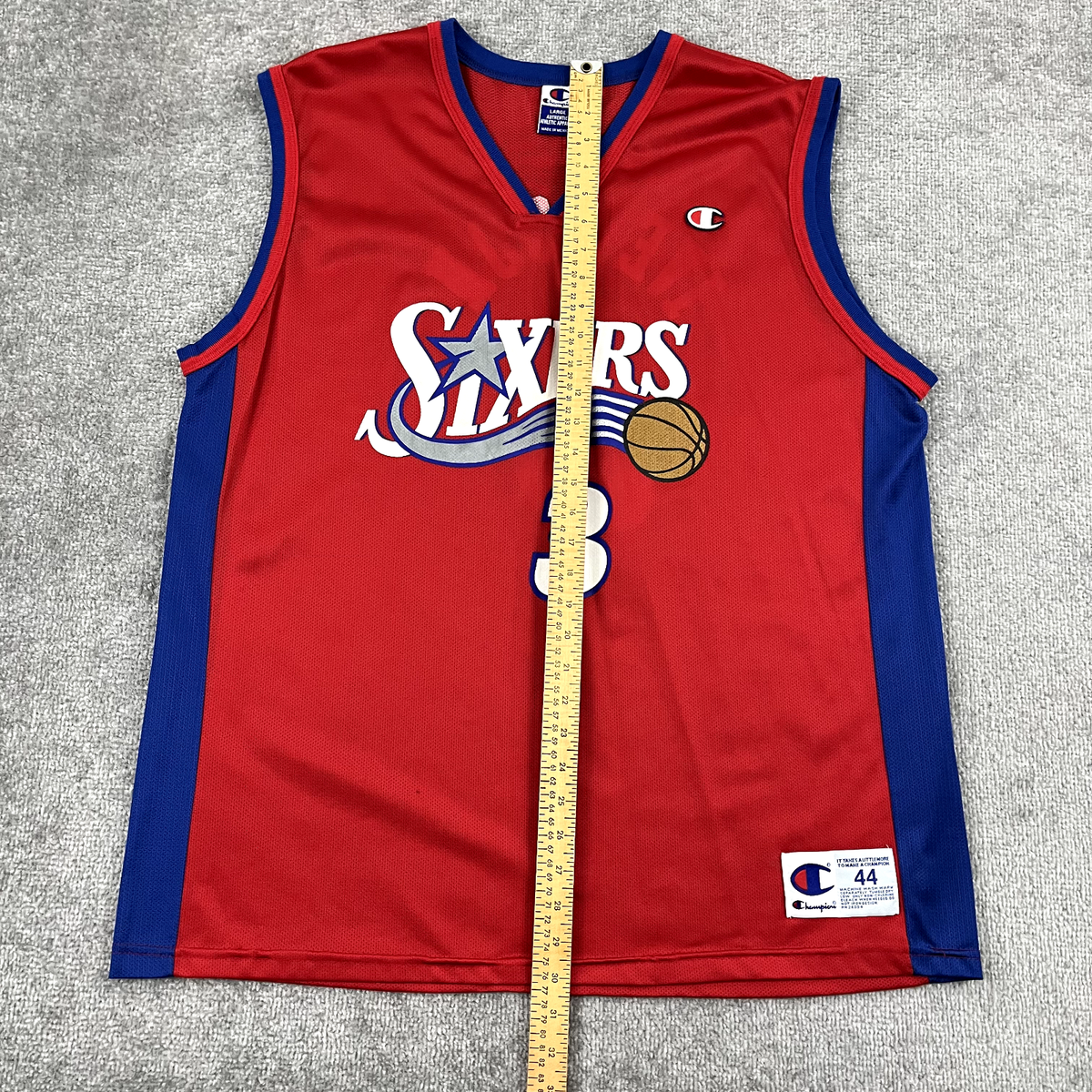 Vintage ALLEN IVERSON 76ers Jersey Mens Size 44 Large Red Champion