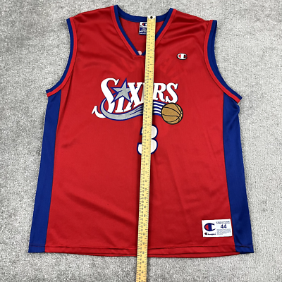 Vintage ALLEN IVERSON 76ers Jersey Mens Size 44 Large Red Champion