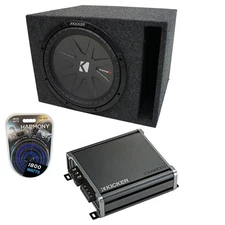 Universal Car Stereo Vented Port Single 10" Kicker CompR CWR10 Sub Box CXA800.1
