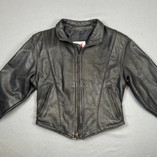 Interstate Leather Women's Black Motorcycle Biker Jacket Size Small Made in USA