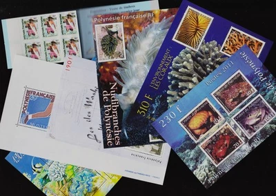Neufs lot Polynésie Française : Blocs Thématiques Faune Marine, Coraux & Timbres - Photo 1/4