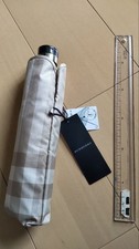 BURBERRY Beige Check Folding Umbrella 22" Carbon Fiber Frame Japan w/ Tag