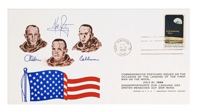 Apollo 11 1969 Sonderpostkarte Mondlandung Cape Canaveral Armstrong Aldrin Coll.