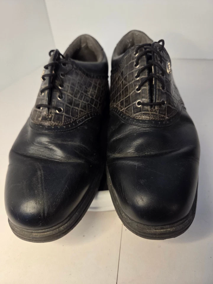 Etonic Mens Leather Golf Shoes Black Men Size 11M EU 44.5 EM9000-1 - Image 2 of 4