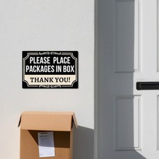 2D Metal Sign Package Delivery Instructions Decorative Indoor/Outdoor Wall Use