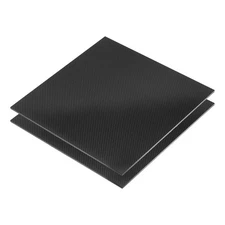 2 Pcs 3K Carbon Fiber Panel Sheets 240 x 240 x 3mm Board Plain Bright