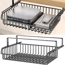 Under Desk Drawer, Slide Out Design,No Drill Metal Under Desk Cable Managemen...