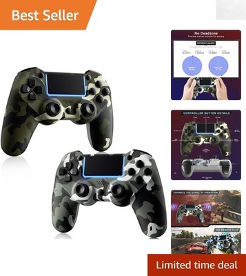 Upgrade Your Gameplay: 2 Pack Wireless Controller for PS4 with Motion Sensor