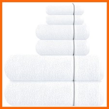 Ultra Soft 6 Pack Cotton Towel Set, Contains 2 Bath Towels 28x55 inch, 2 Hand...