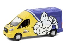 2019 Ford Transit LWB High Roof Van Michelin Tires Yellow and Blue Route 2 1:64