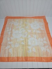 Vintage Olivia Rosselli Scarf Orange Floral 26x26