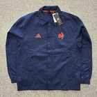 Adidas France Rugby Travel Jacket Mens M Navy Blue Regular Fit Twill FFR