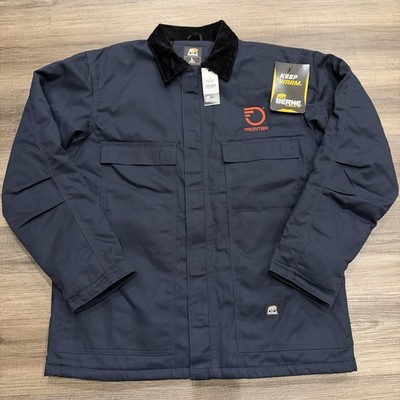 Men's Berne Heritage Twill Chore Coat Jacket Frontier Logo Mens L Tall 44-46 NWT