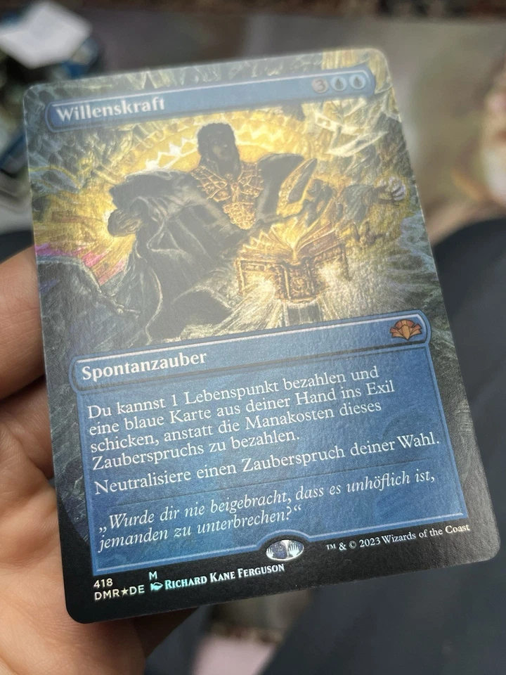 🔥 GERMAN Borderless Foil Force of Will 🔥Ultra Rare🔥 Dominaria Remastered Mtg - Image 3 of 4