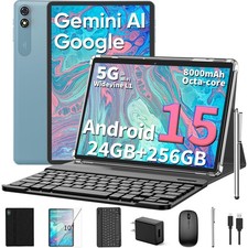 Relndoo 2026 10 Inch Tablet, Android 15 Tablet Keyboard, 24GB 256GB 2TB Expand