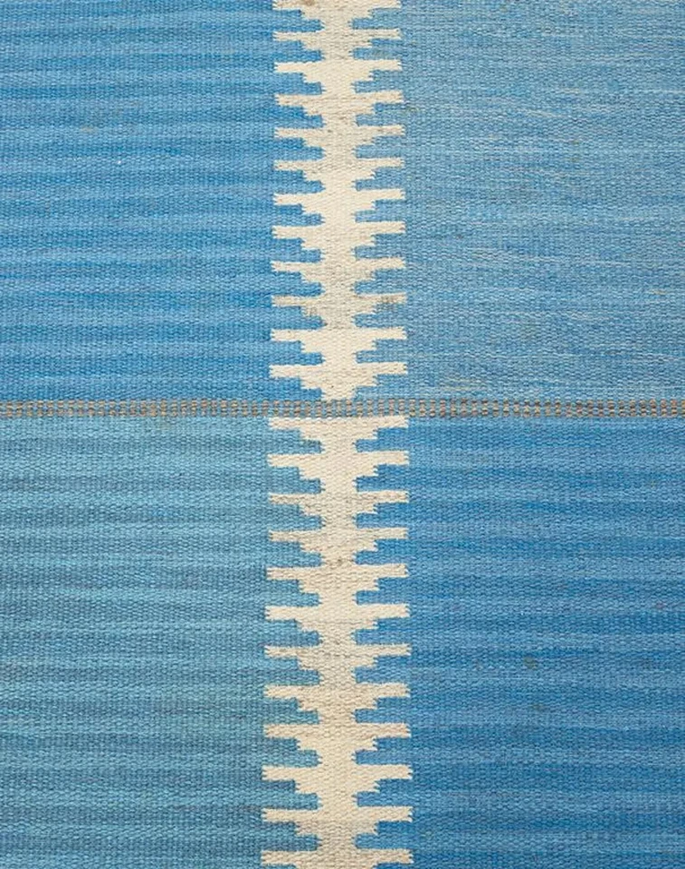 Blue Flat weave Scandinavian Swedish Kilim Rug for Living Room Area Rug Bedroom - Image 3 of 4