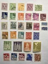GERMAN 1945- 48 ALLIED & SOVIAT OCCUPATION STAMPS 32 PIECES