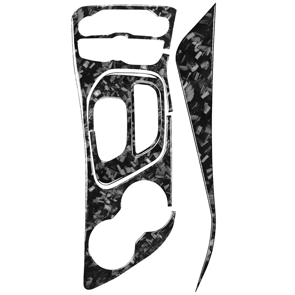 Juego de 4 cubiertas de panel de cambio de marchas de fibra de carbono forjada para Dodge Challenger 2015-23 Foto 2 de 4