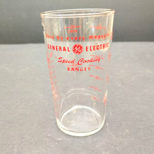 General Electric "Speed Cooking" Advertising Measuring Glass Tumbler 5" Vintage