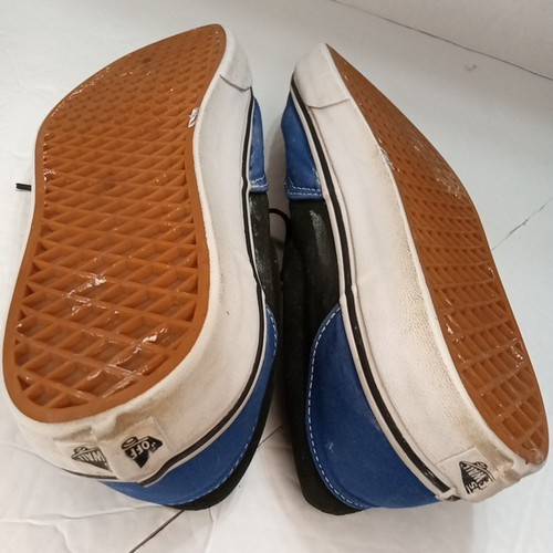 Vans Boat Shoes Mens Size 10.5 Woman's 12 Canvas Blue & Black Low Top - Picture 6 of 8