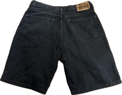 Stussy Big Ol' Y2K Jean Denim Shorts Black Men's 30 Baggy Fit