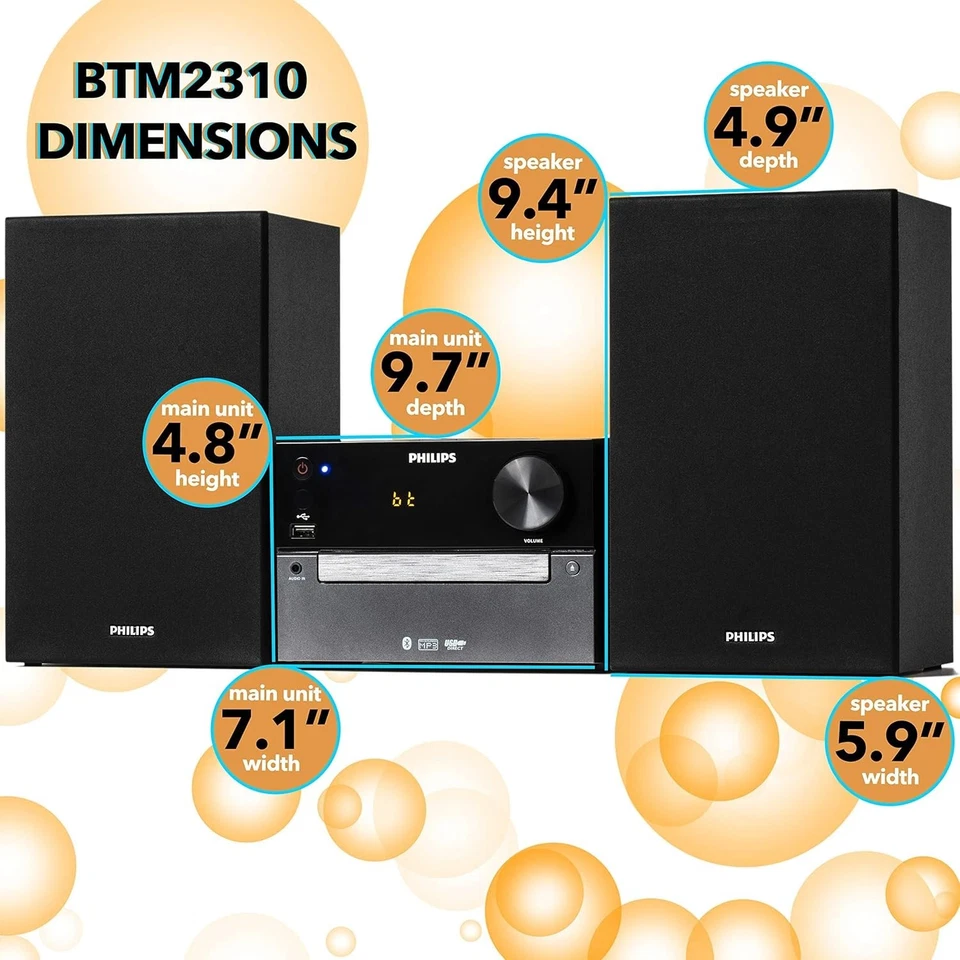 Philips Audio M4505/12 Micro Music System with Bluetooth (DAB+/FM Radio, 60W  - Image 3 of 4