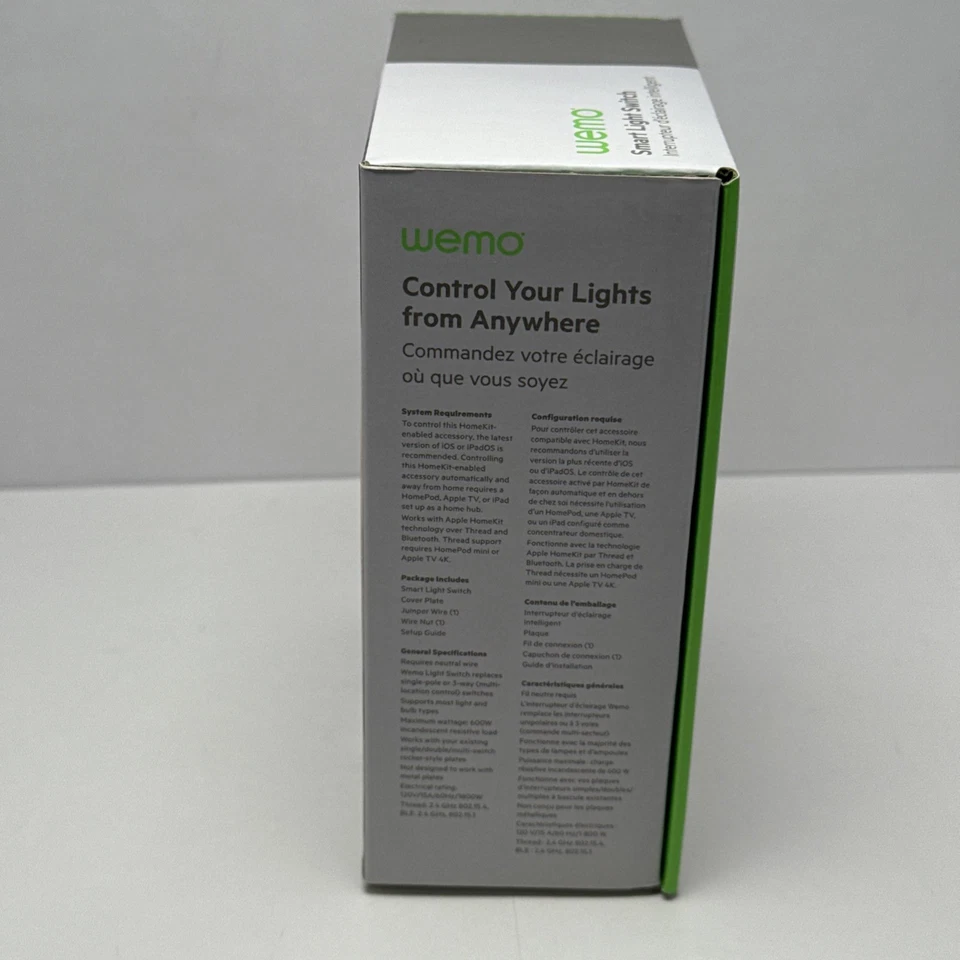 WEMO Wi-Fi Smart Light Switch Apple Home Kit White New Sealed - Image 4 of 4