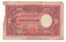 500 LIRE GRANDE  C  ( FASCIO )  DECR  31 - 03 - 1943