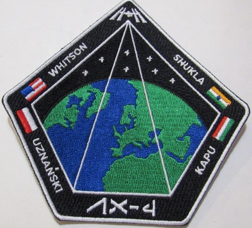 Patch Brodé Mission Spatiale Axiom 4 ISS - 3,5 Pouces - À Repasser Ou à Coudre - Collection NASA