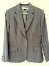Tahari Arthur S. Levine Gray Pinstripe Women's Blazer Jacket Size 8 Lined