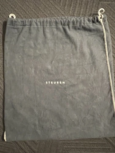 used STEUBEN GLASS Gray Cotton Flannel Felt 16x17.5 in. Storage Dust BAG