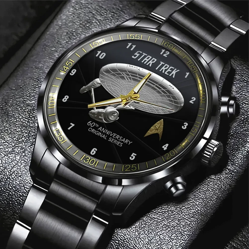 US Navy Black Stainless Steel Watch, Gift For Fans