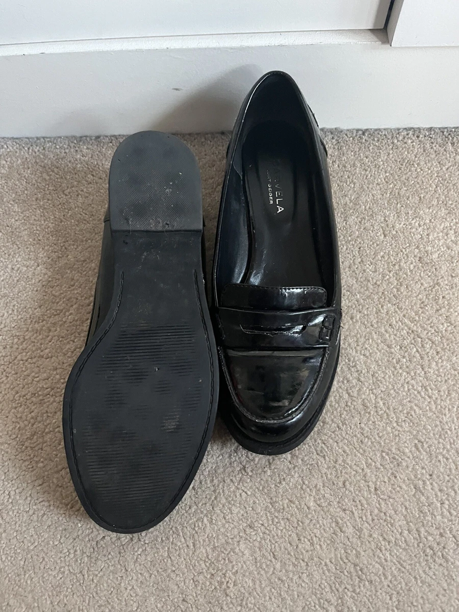 Carvela black patent loafers deals