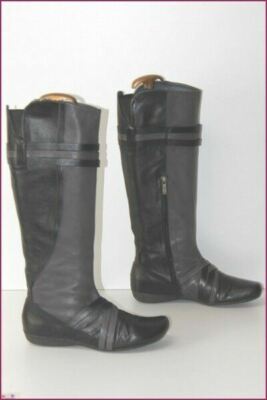 BOCAGE black and grey leather boots with flat heels size 40 VGC