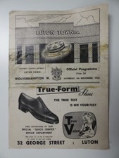 LUTON TOWN v WOLVERAMPTON WAND. | 1955/1956 | DIV. 1 | 5 NOV 1955 | UK FREEPOST