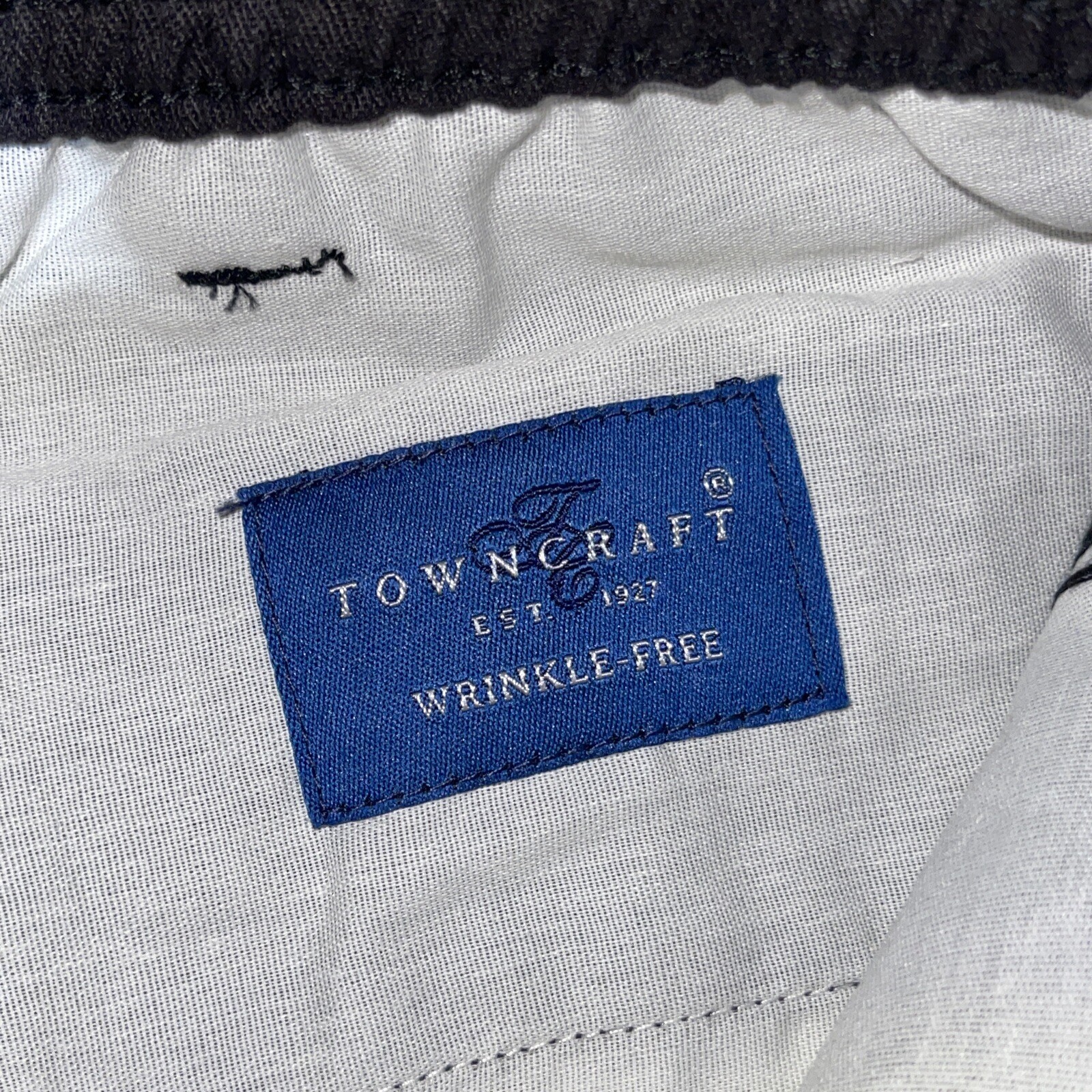 NWT Men’s Towncraft Wrinkle Free Pants 42x32 Black Chino’s Elastic