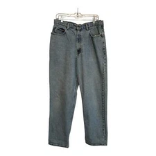 Men’s Size 34/32 Timberland Blue Bootcut Jeans Relaxed Fit  Zip Fly  100% Cott