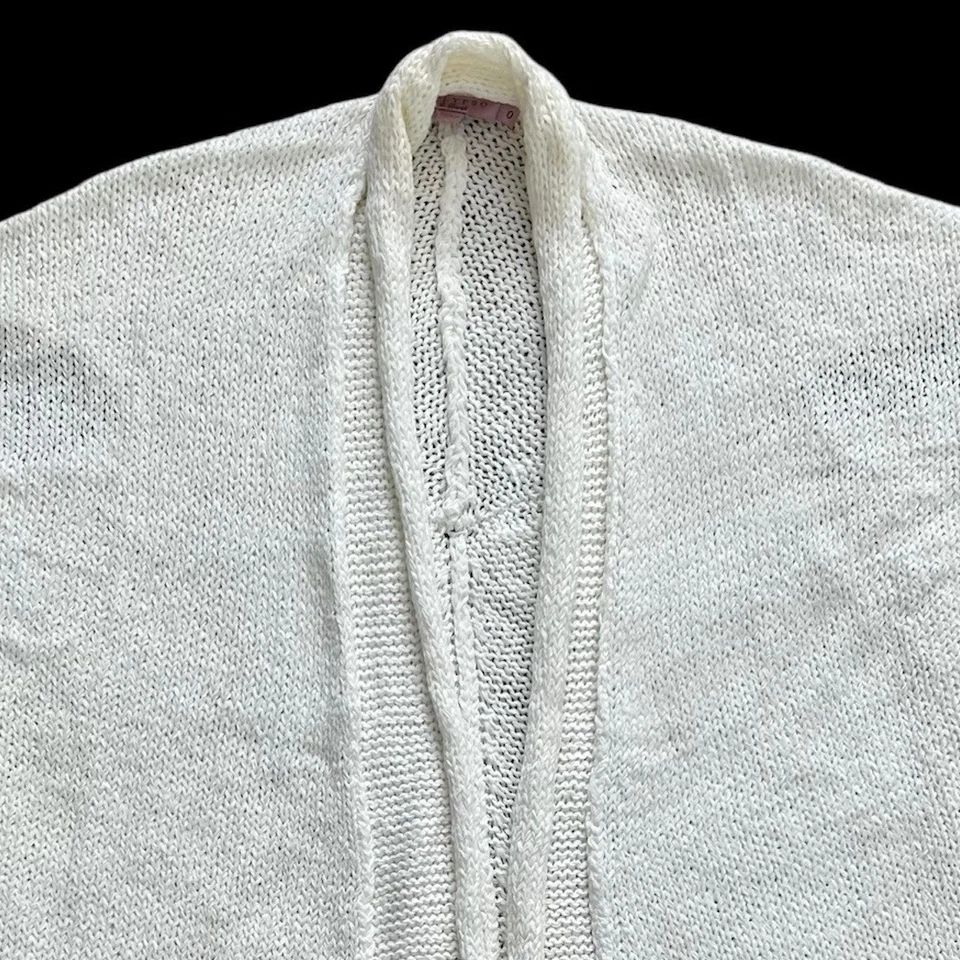 Женский свитер-кардиган Calypso St Barth 0 белый с открытой передней частью легкий - Изображение 3 из 4