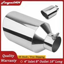 Exhaust Tip 4 Inlet 8 Outlet 15long Stainless Steel Polished Rolled-edge Pipe