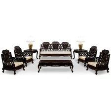 US SELLER Cherry Rosewood Mother Pearl Living Room 8pc Set -FREE Inside Delivery