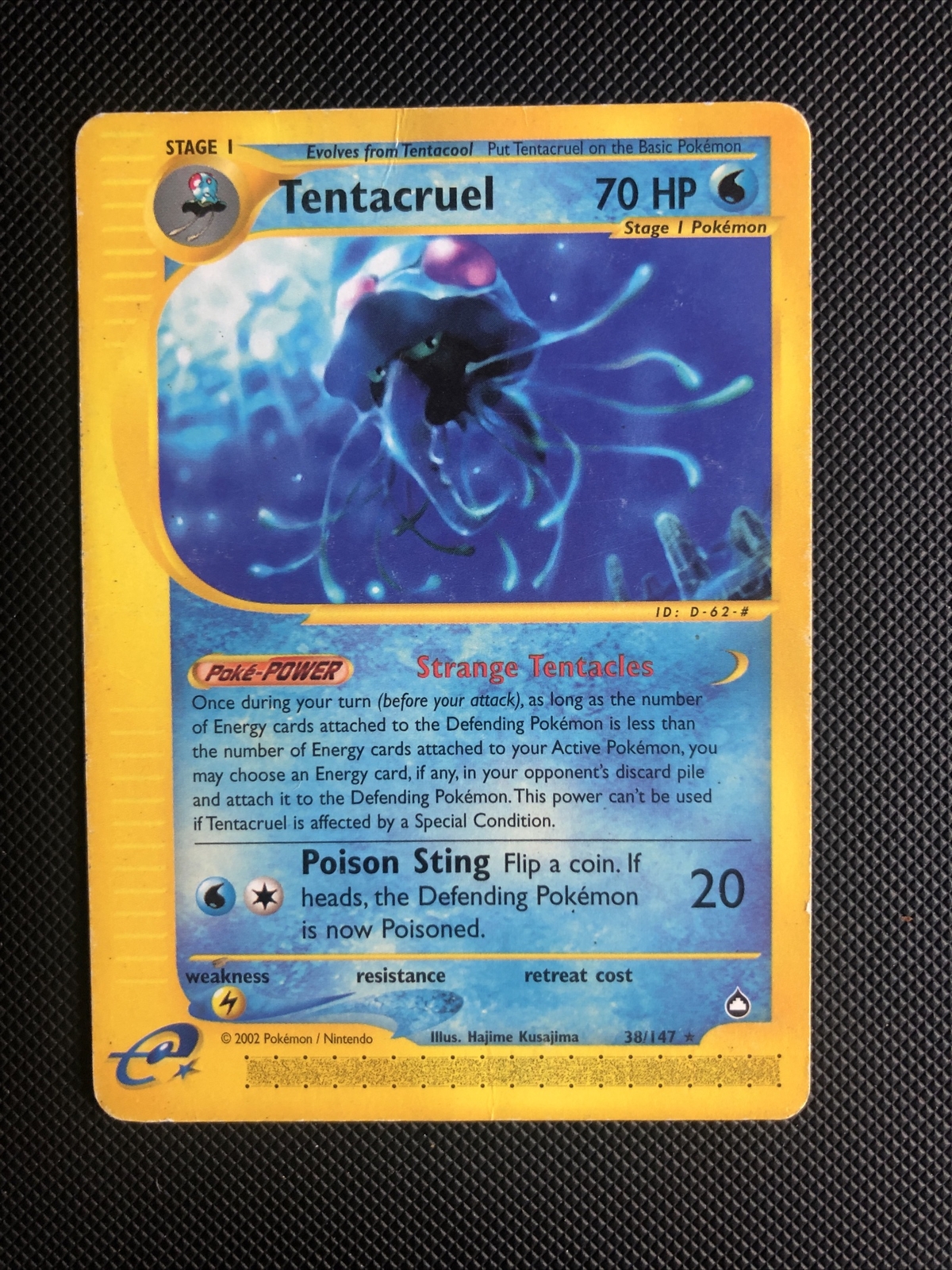 Pokemon Card Tentacruel RARE Aquapolis Non Holo 38/147 Played