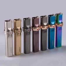 Jobon Jet Metal Windproof Blue Flame Straight Stripe Turbo Torch Lighter Gift