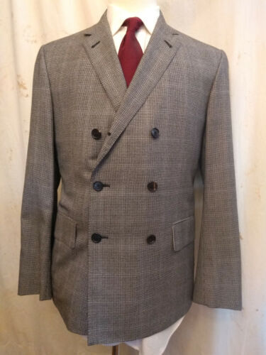 ATON Air Double Melton Check Robe Coat Large Unisex Wool ATON Air Double Melton Check Robe Coat Large Unisex Wool