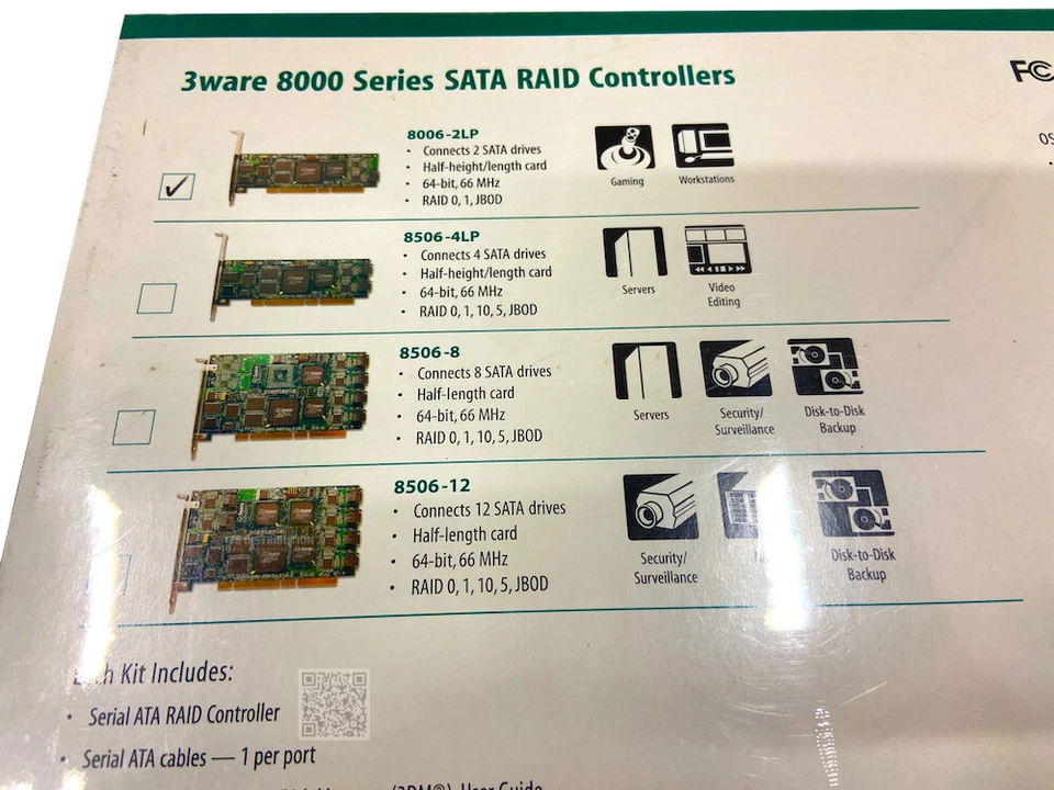 8006-2LP I New AMCC 3ware LSI 701-0185-01 A 2-Port 150MBps SATA RAID Controller - Image 2 of 4