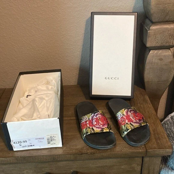Gucci Flat (Under 1 in) Floral Sandals for Women for sale | eBay