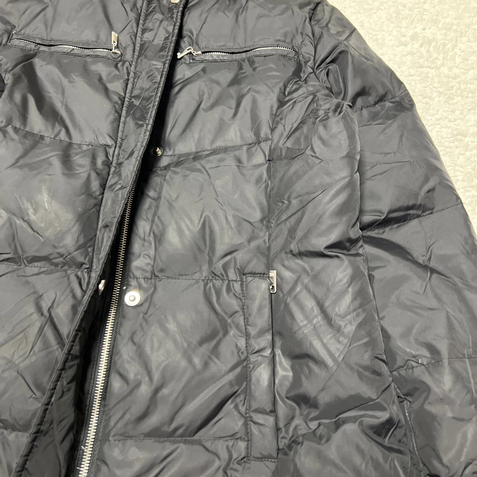 Chaqueta Michael Kors Mujer Mediana Negra Acolchada Abrigo Abombado Piel Sintética Parka Foto 3 de 4