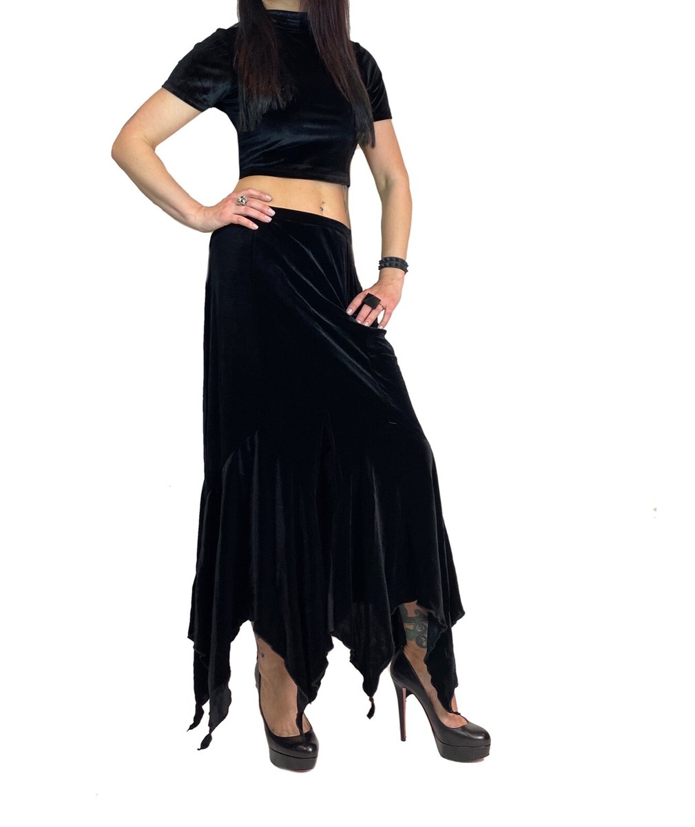 SHRINE LONG VAMPIRIKA VELVET GOTHIC GOTH SKIRT WITCH WICCAN WIDOW