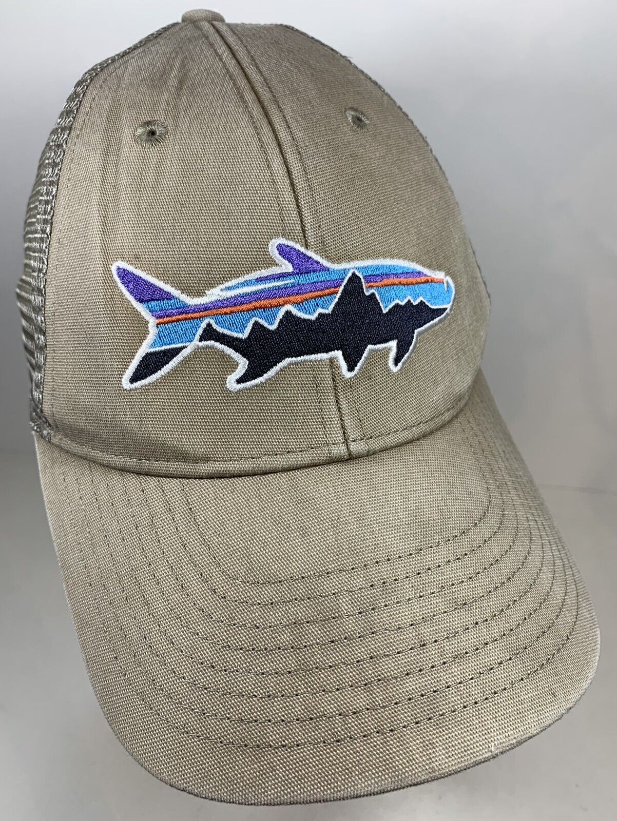 Shark Fishing | eBay Hat Vintage Mesh Trail Khaki Fish Outdoor Hike Patagonia Cap