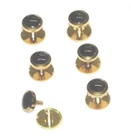 Pack Of 6 Screw On Dress Shirt Studs - Black And Gold